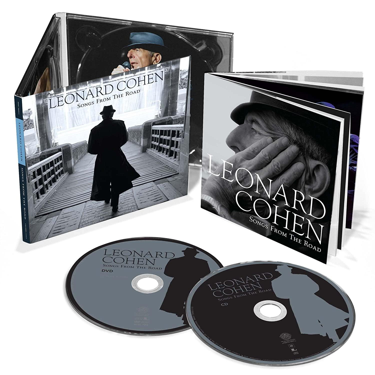 Leonard Cohen Album-Set. Enthält Albumcover, Booklet und zwei CDs. Schwarz-weiß-Design.