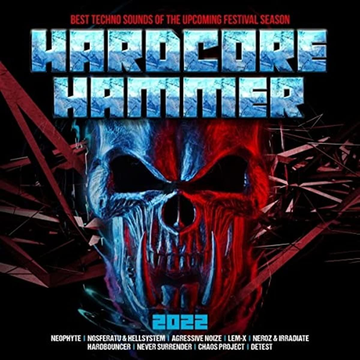 Hardcore Hammer 2022 Albumcover, Totenkopf-Grafik mit Text.