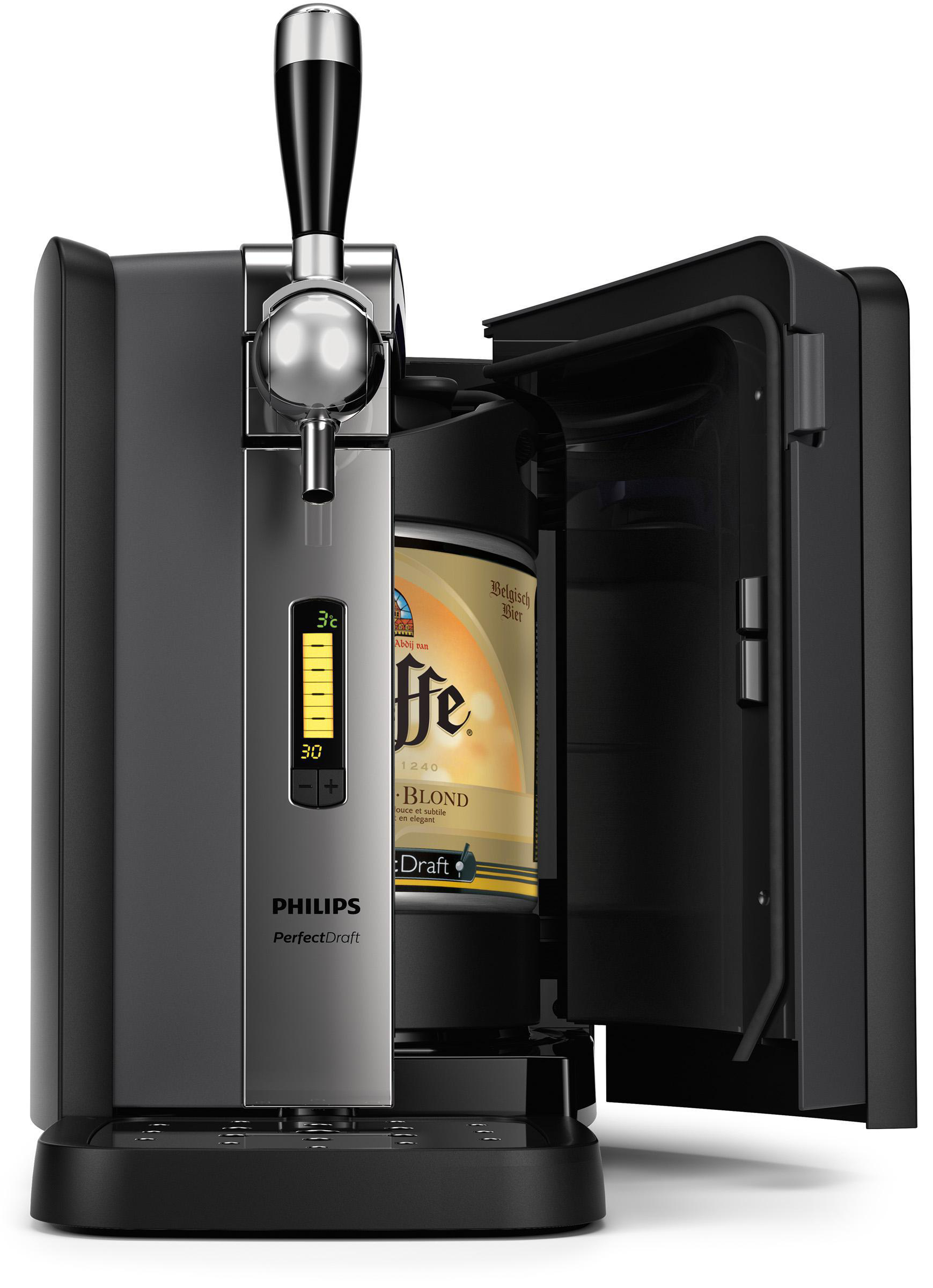 PHILIPS HD3720/25 Perfect Draft HD3720/25 Bierzapfanlage Schwarz mit Chrom- und Metallakzenten