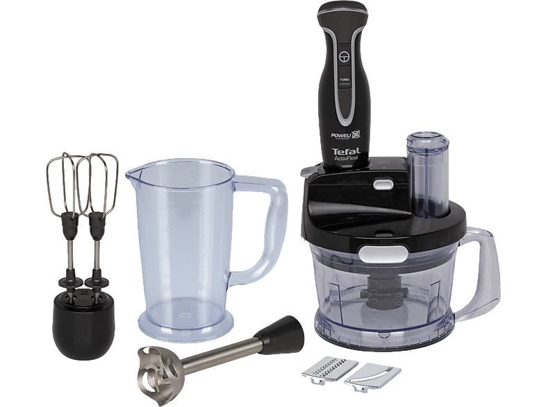 TEFAL Powelix Activflow Pro 1000 W Plastik Hazneli Blender Seti Siyah_0