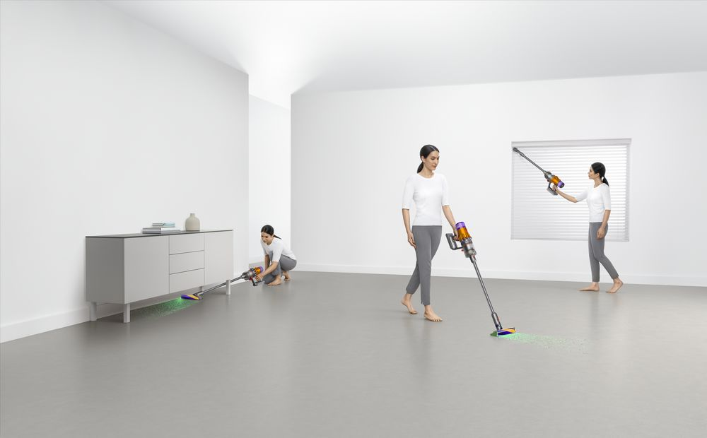 Aspirador escoba - Dyson V12 Slim Absolute, Potencia 150 W, Capacidad 0.35 l, Peso 2.2 kg, 60 min, Pantalla LCD, 3 Niveles, 6 Accesorios, Níquel