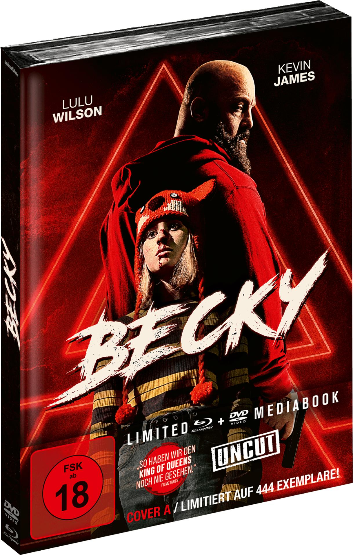 DVD-Hülle mit dem Film 'Becky'. Das Cover zeigt einen Mann und ein Mädchen mit Text.