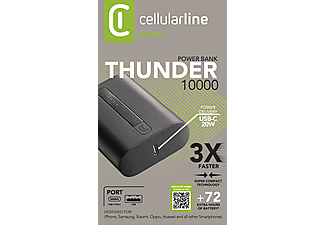 CELLULARLINE Thunder 10.000 mAh PD USB-C 20W Taşınabilir Şarj Cihazı Siyah_4