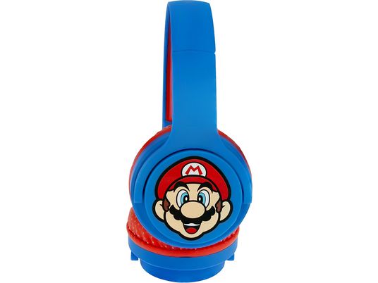 OTL TECHNOLOGIES Super Mario Enfants - Casques bluetooth. (On-ear, Bleu/Rouge)