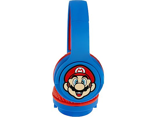 OTL TECHNOLOGIES Super Mario Kids - Cuffie Bluetooth (On-ear, Blu/rosso)