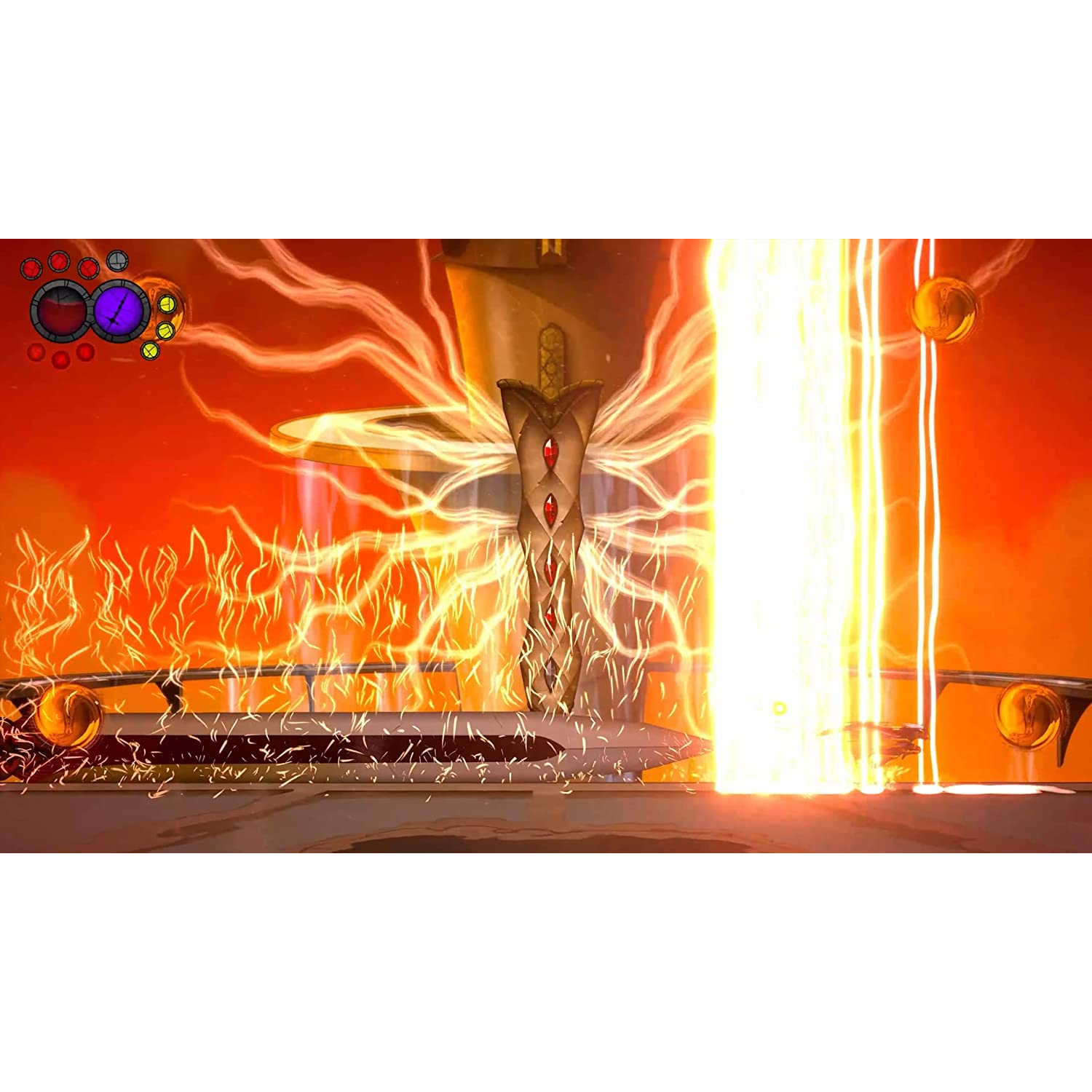 Una escena de una caricatura con luz brillante y figuras.