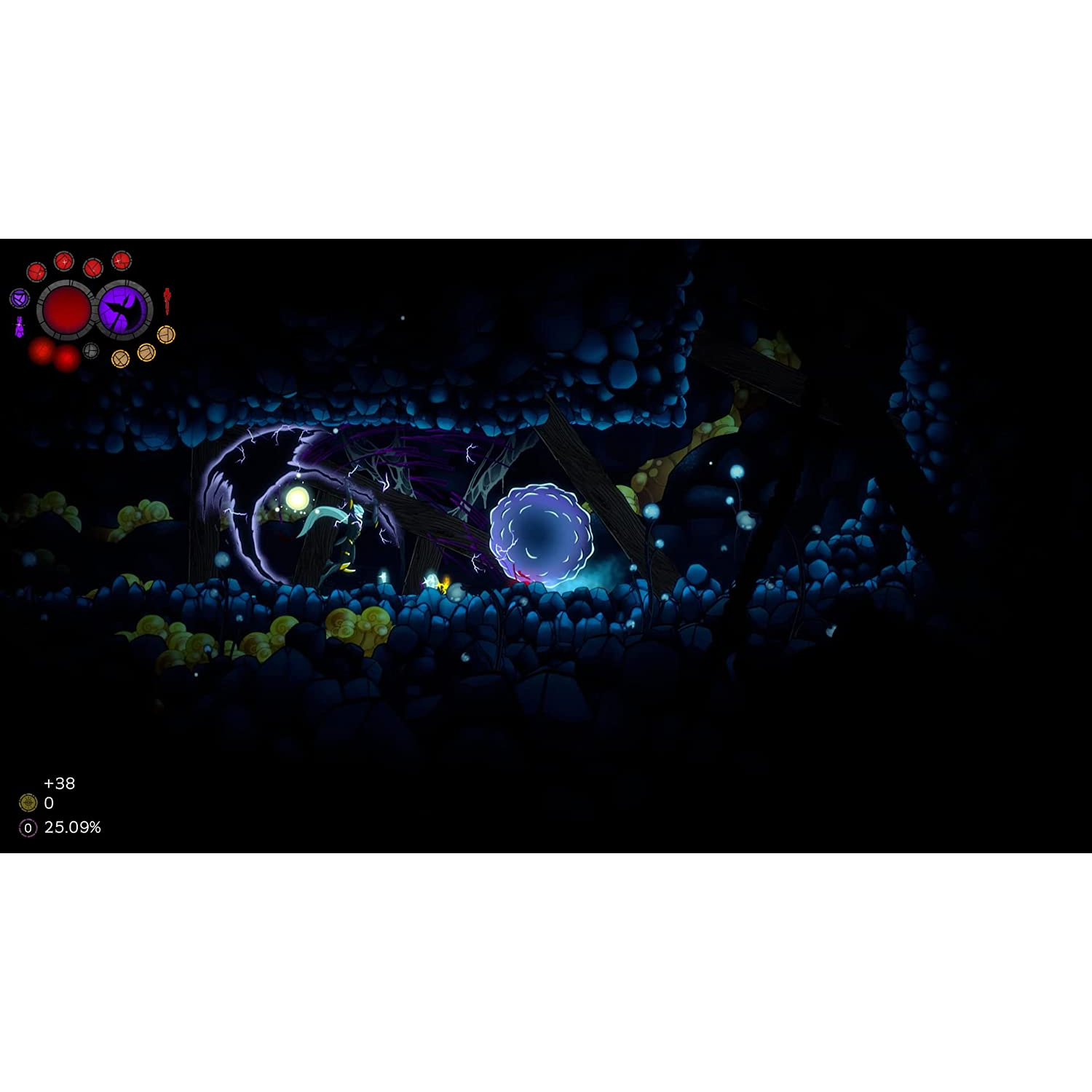 Un monitor curvo que muestra una escena de fantasía con un guerrero.