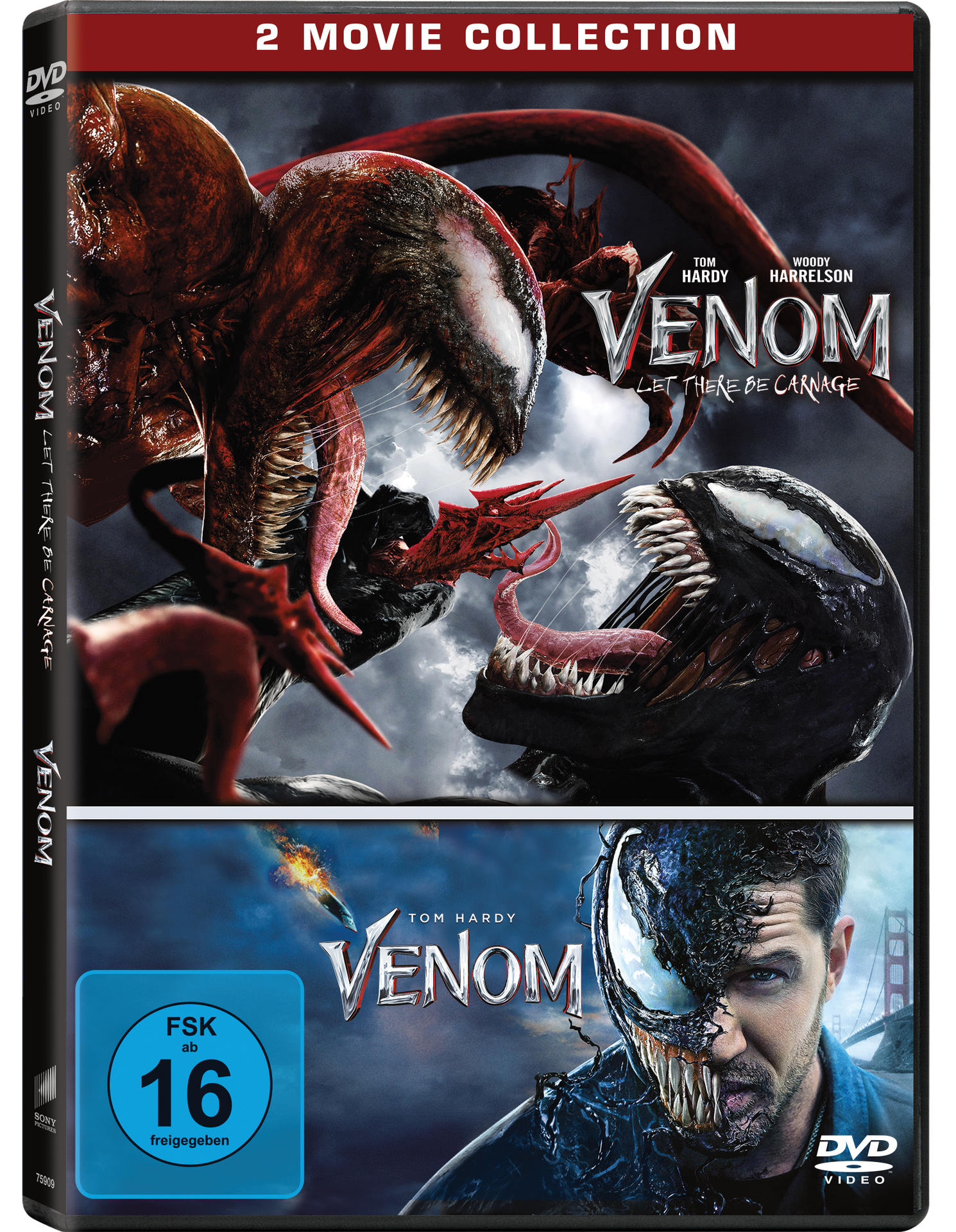 Ein DVD-Cover mit Venom-Charakteren auf dem Cover.