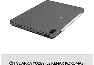 LOGITECH Combo Touch iPad Air 10.5 inç 4. Nesil ile Uyumlu Çok Yönlü Klavyeli Kılıf - Gri_1