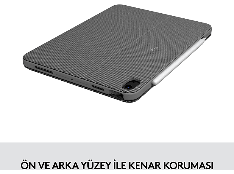 LOGITECH Combo Touch iPad Air 10.5 inç 4. Nesil ile Uyumlu Çok Yönlü Klavyeli Kılıf - Gri_1