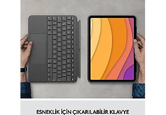 LOGITECH Combo Touch iPad Air 10.5 inç 4. Nesil ile Uyumlu Çok Yönlü Klavyeli Kılıf - Gri_4