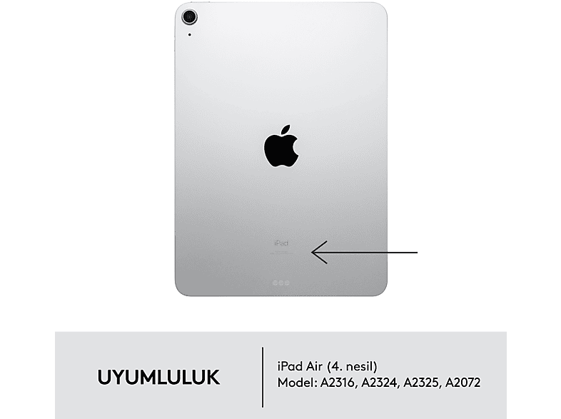 LOGITECH Combo Touch iPad Air 10.5 inç 4. Nesil ile Uyumlu Çok Yönlü Klavyeli Kılıf - Gri_5