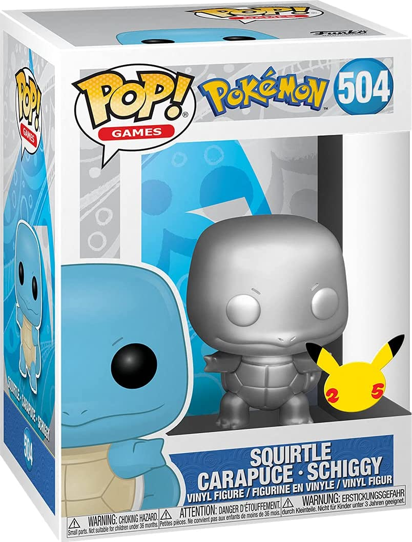FUNKO POP! Games: Pokémon - Schiggy - Sammelfigur (Silbermetallic)