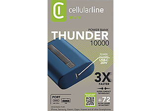 CELLULARLINE Thunder 10.000 mAh PD USB-C 20W Taşınabilir Şarj Cihazı Mavi_4