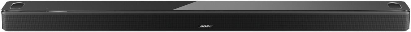 Zwarte soundbar, strak design, Bose logo zichtbaar.