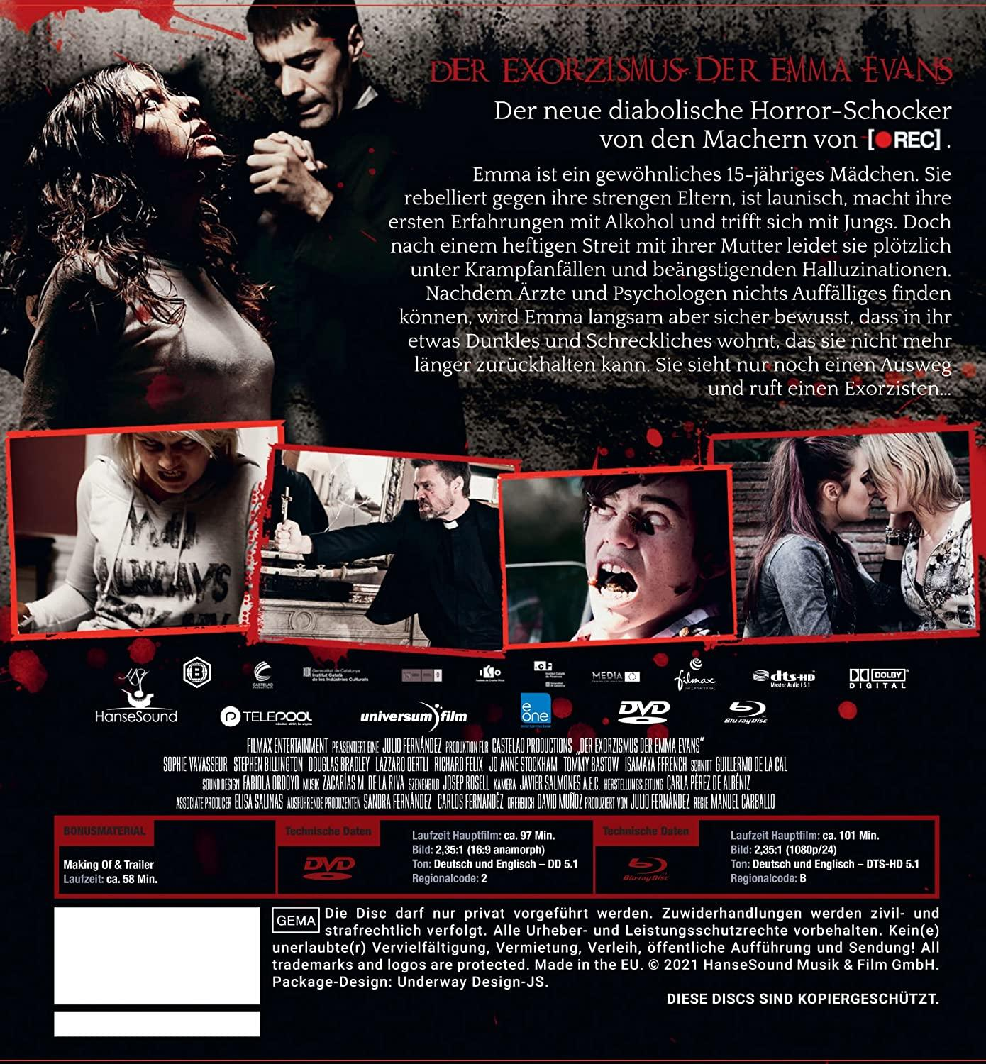 DVD-Cover mit mehreren Bildern einer Horrorfilm-Szene.