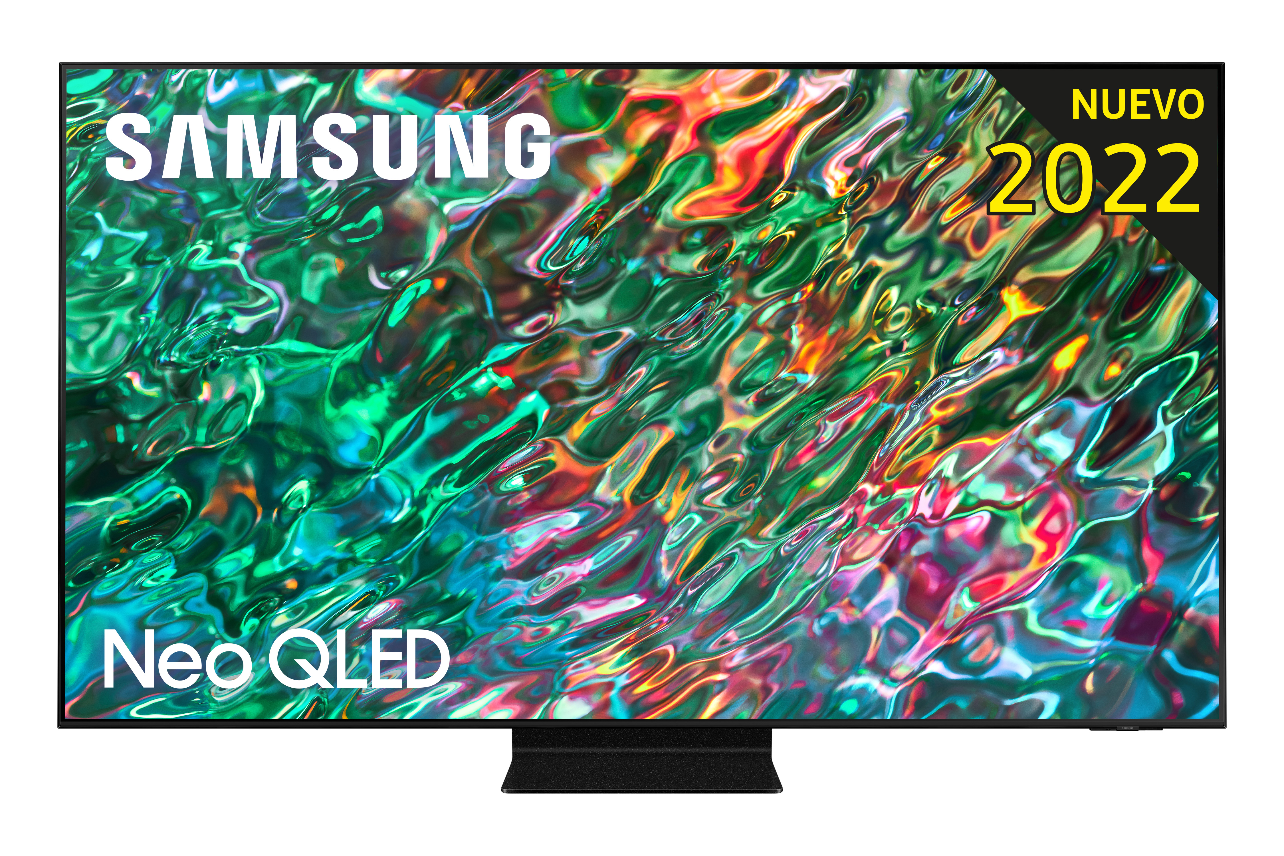 TV Samsung Neo QLED, mostrando la pantalla y la palabra 'Nuevo 2022'.