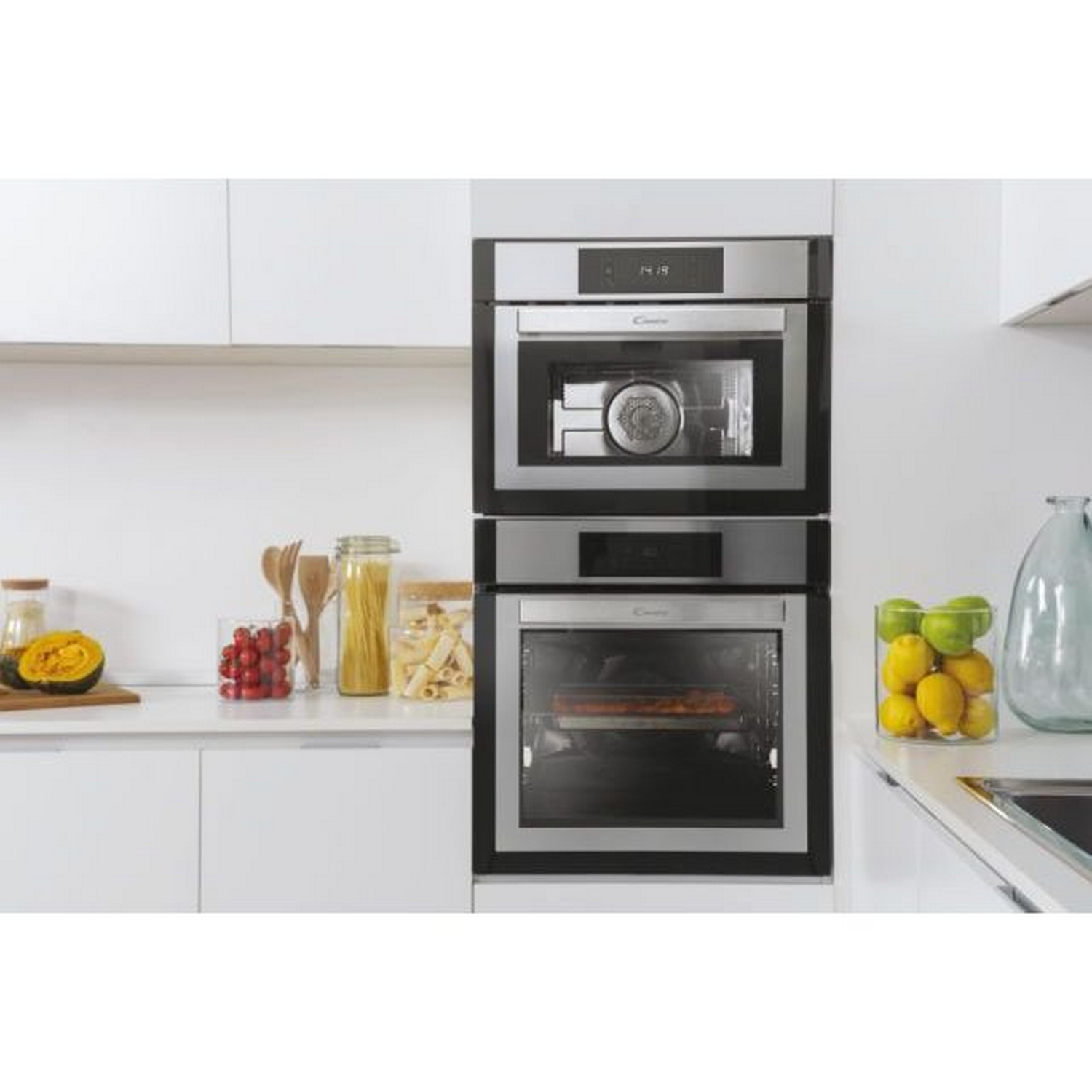Horno - Candy FCXE818XWIFI, 80 l, Electrónico, Integrable, 59.5 cm, Acero inoxidable