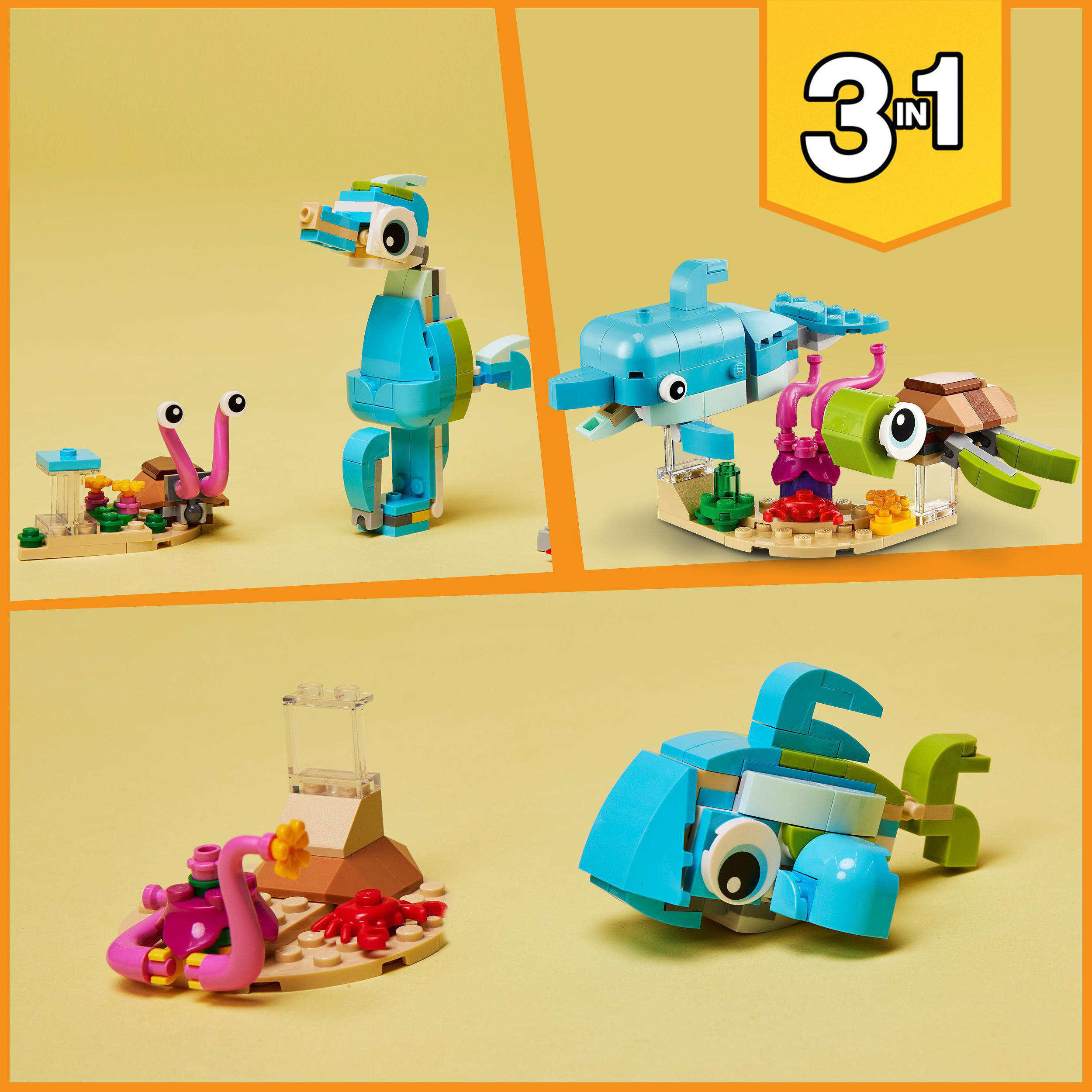 LEGO Creator 31128 Delfin und Schildkröte Mehrfarbig Bausatz