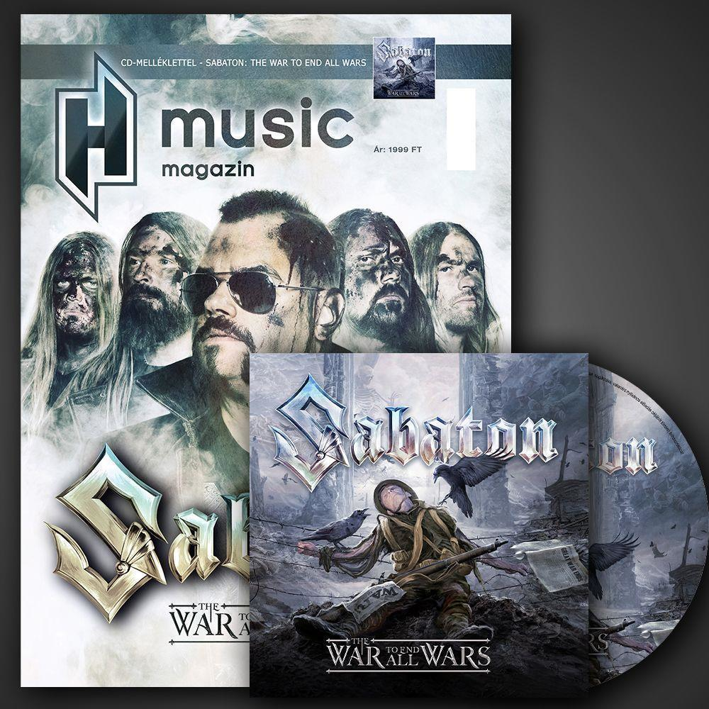 Magazinborító Sabaton zenekar tagjaival és CD-vel. A CD borítóján egy katona látható a háborús jelenetben. Magazin címe: music magazin.