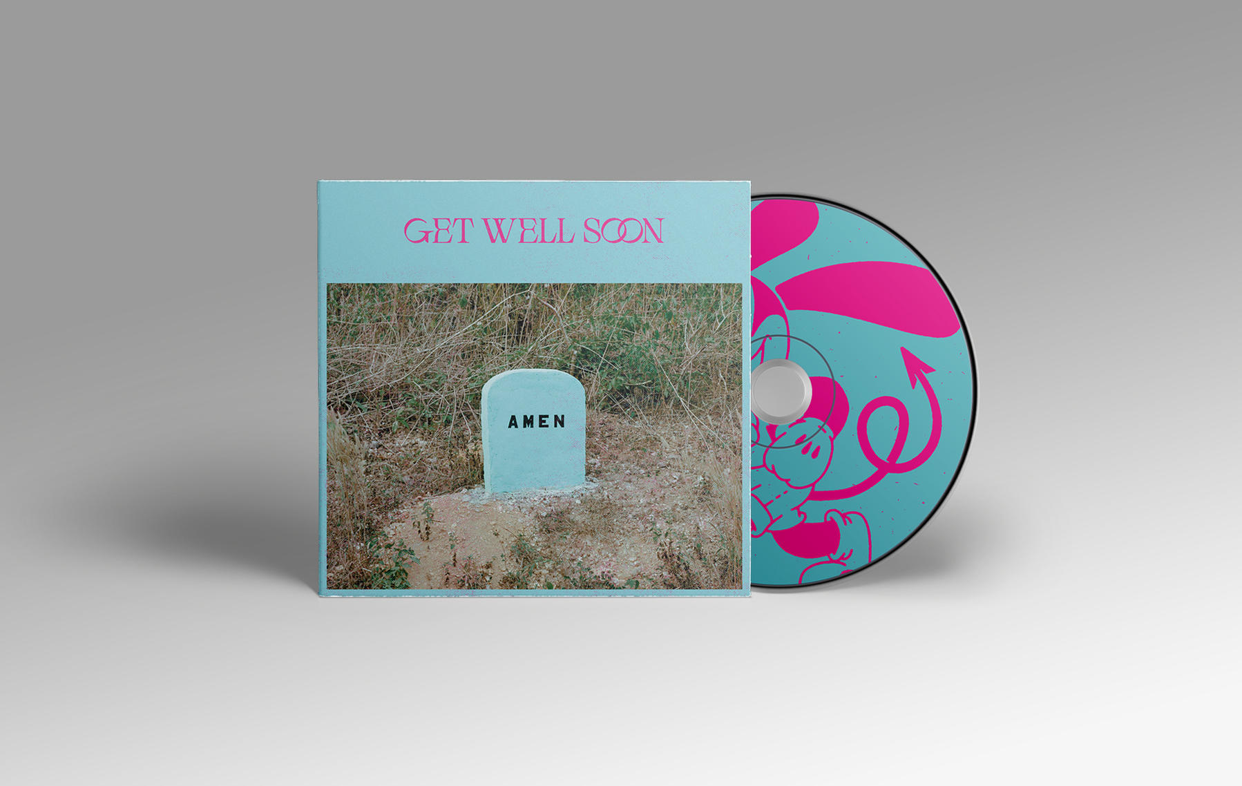 CD tok a 'GET WELL SOON' felirattal, és egy rajzfilmfigurás CD-vel.