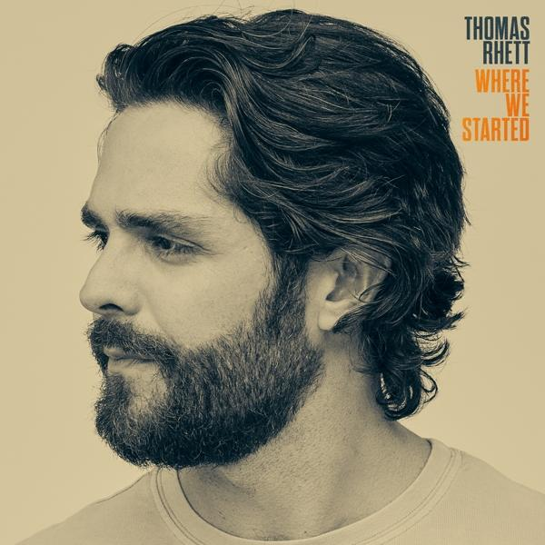 Thomas Rhett album borítója; fej és váll profil. 'Where We Started' cím.
