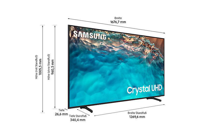 SAMSUNG GU75BU8079U LED TV (Flat, 75 Zoll / 189 cm, UHD 4K, SMART TV, Tizen™ mit Gaming Hub)