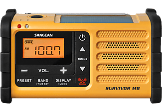 SANGEAN Survivor M8 Portabel FM-Radio med Solcellsuppladdning - Gul
