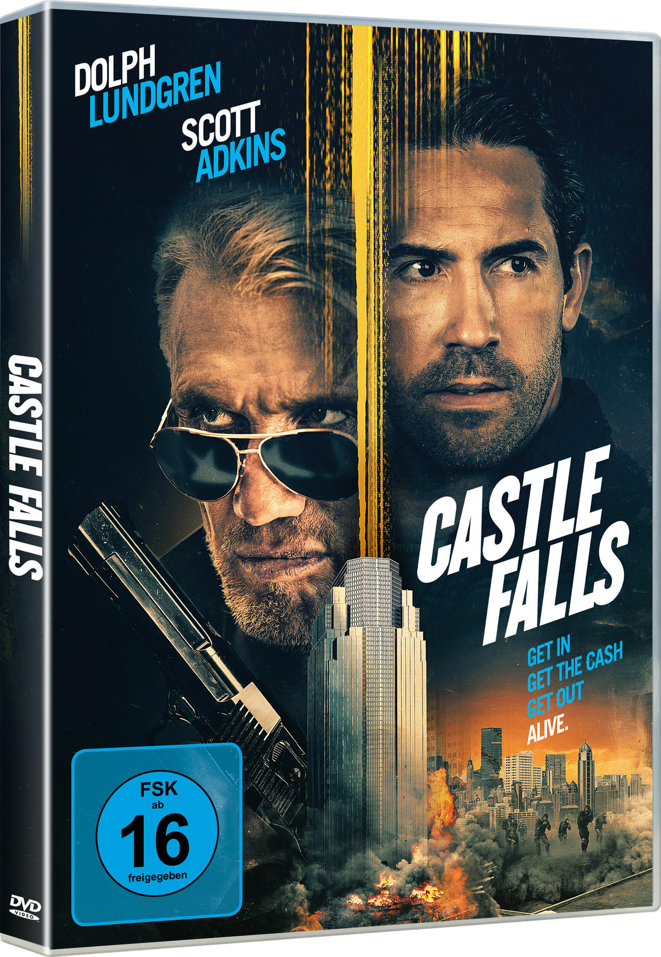 DVD-Cover mit Dolph Lundgren und Scott Adkins. Zeigt Filmtitel und Slogan.