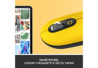 LOGITECH POP Mouse Blast Emoji Tuşlu Sessiz Kablosuz Mouse - Sarı&Siyah_3