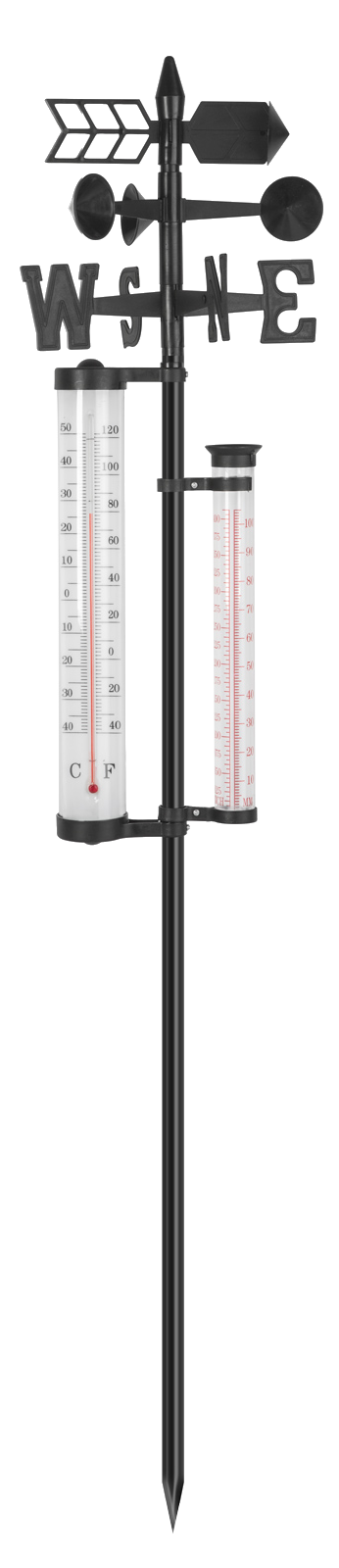 GARDEN OF EDEN 11278 Kerti időjárás állomás - hőmérő, esőmérő, szélmérő 145 cm