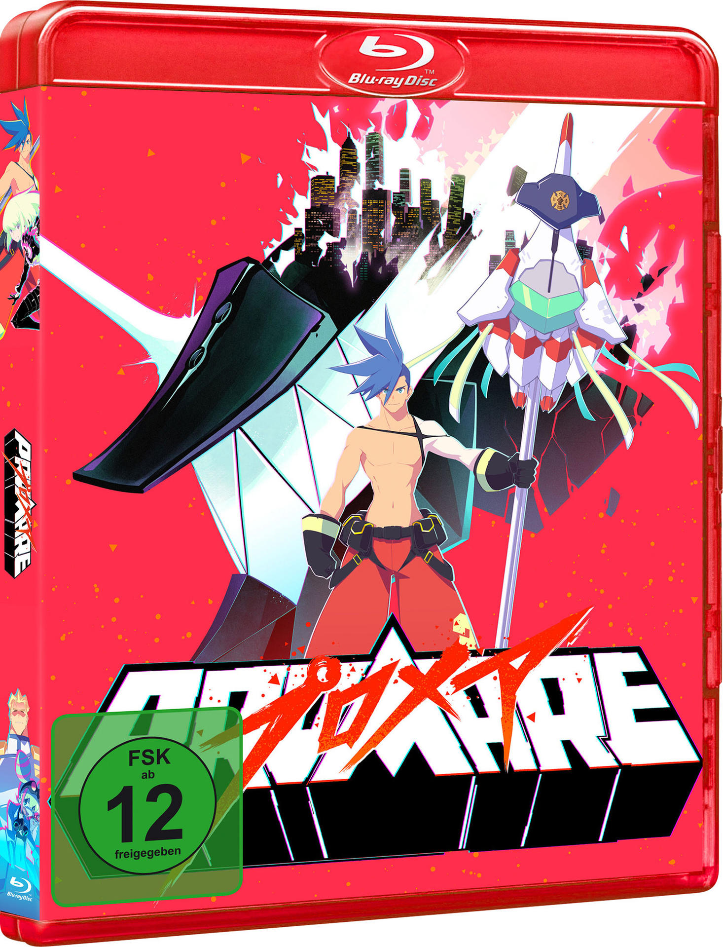 Blu-ray Disc Hülle mit einer bunten Anime-Illustration und einem sichtbaren Bewertungssiegel.