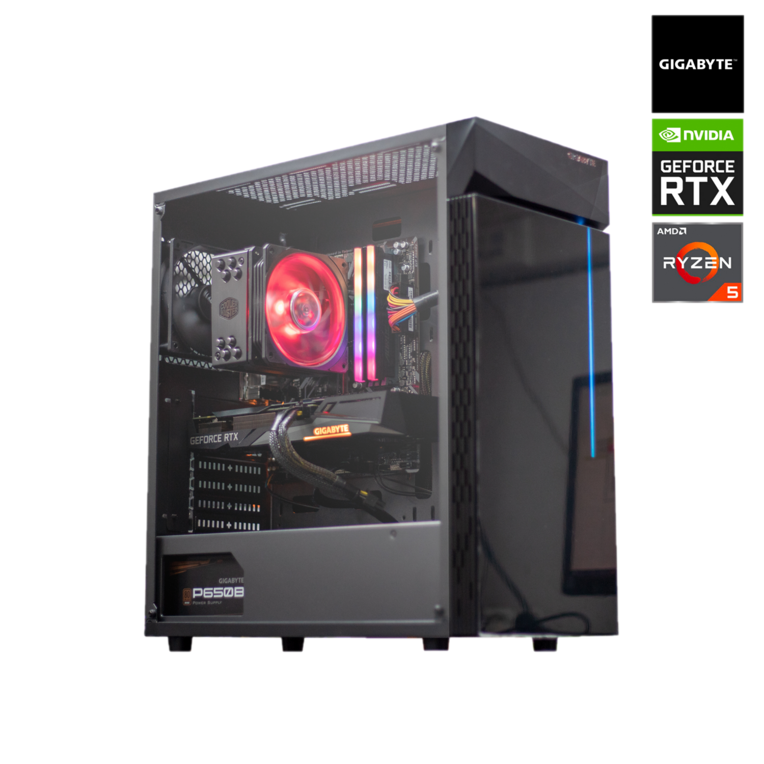 REACONDICIONADO PC gaming - PC Clon By Gigabyte B450M, AMD Ryzen™ 5 5600X, 16 GB RAM, 512GB SSD, RTX™ 3060 Gaming OC 12G, W11H