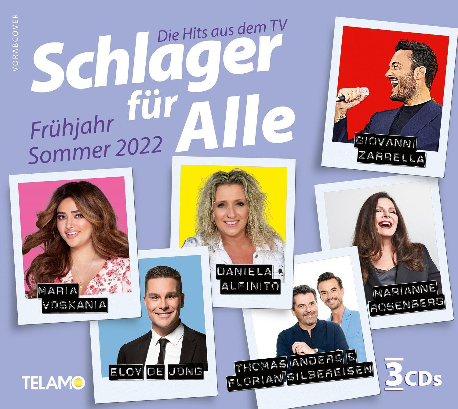 Albumcover mit Bildern von Sängern und dem Titel "Schlager für Alle".