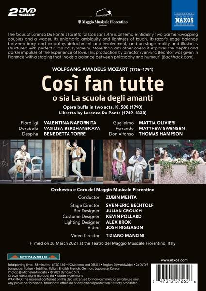 Nafornita,Valentina/Torre,Benedetta/Mehta,Zubin/+ - Così fan tutte  - (DVD)