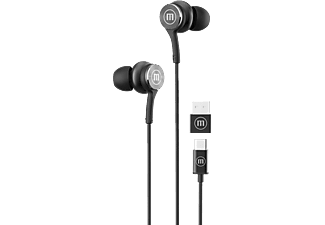 MAXELL XC1 vezetékes fülhallgató mikrofonnal, Type C csatlakozóval, fekete