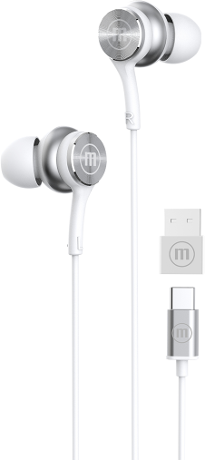 MAXELL XC1 vezetékes fülhallgató mikrofonnal, Type C csatlakozóval, fehér