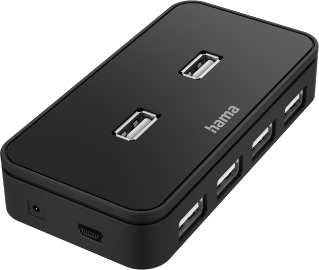 HAMA FIC 7 portos USB 2.0 HUB, fekete (200123)