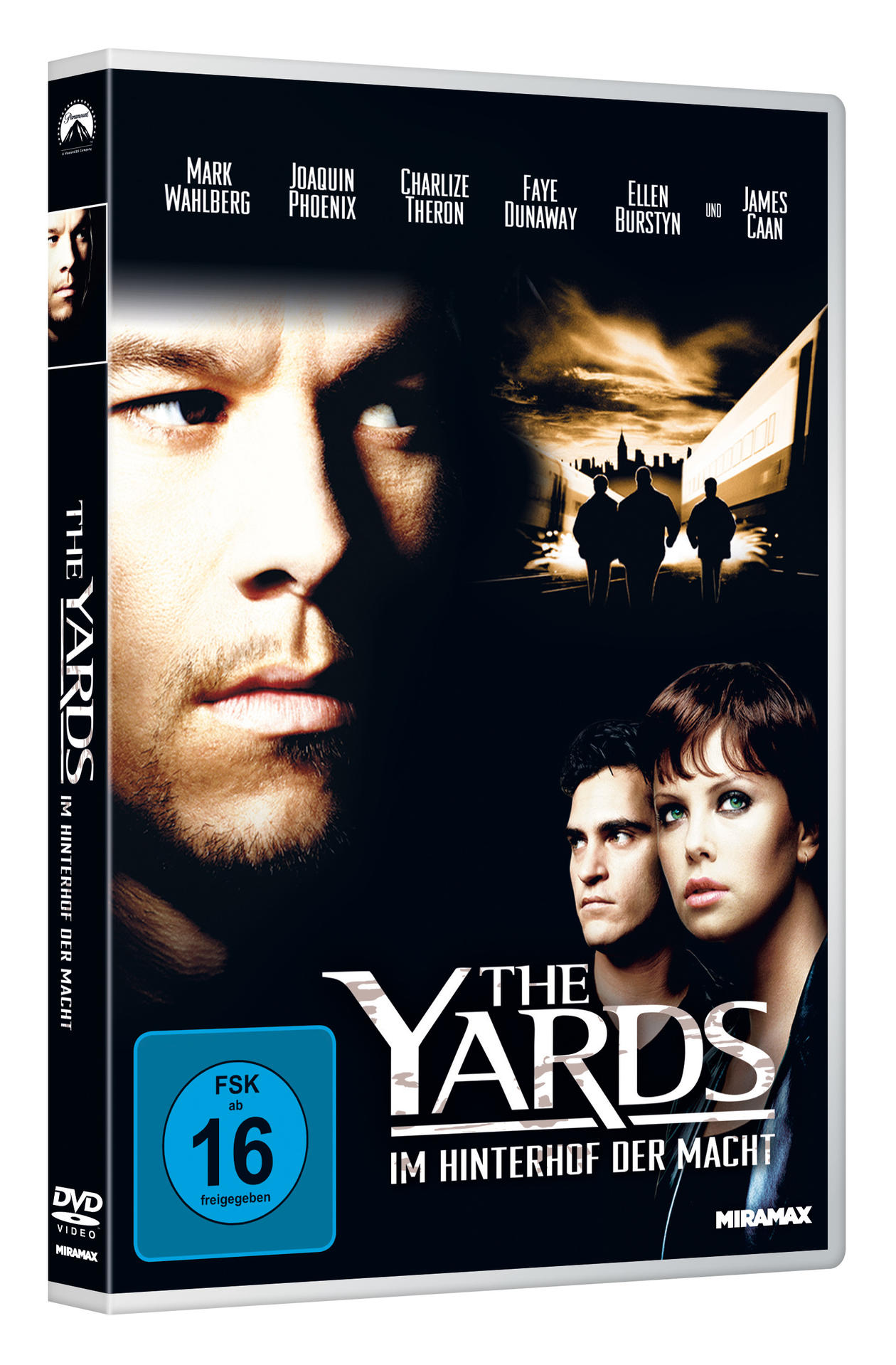 DVD-Cover mit Mark Wahlberg, Joaquin Phoenix und einem Stadt-Hintergrund.