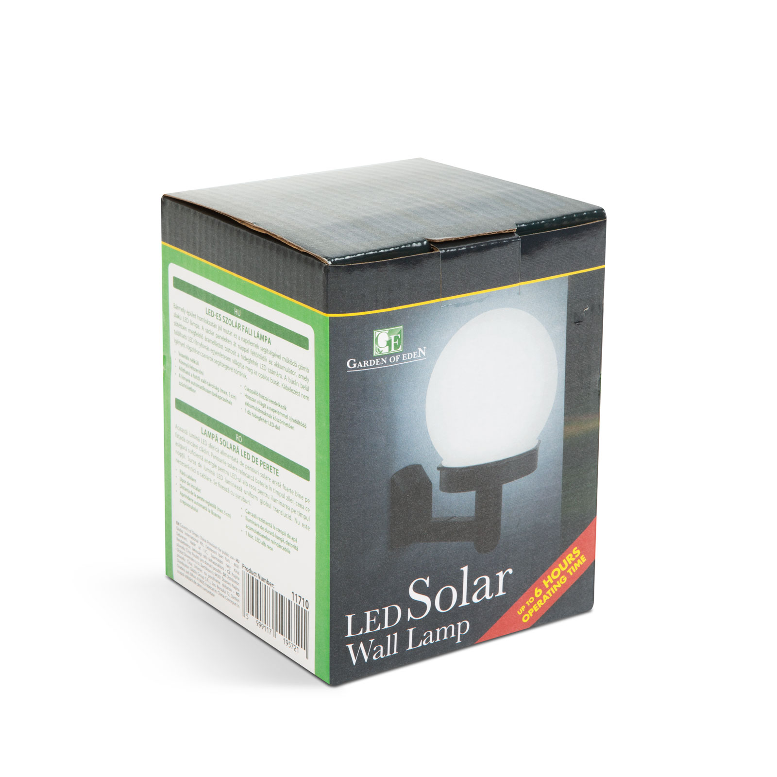 Egy doboz, amelyen a LED Solar Wall Lamp felirat látható.