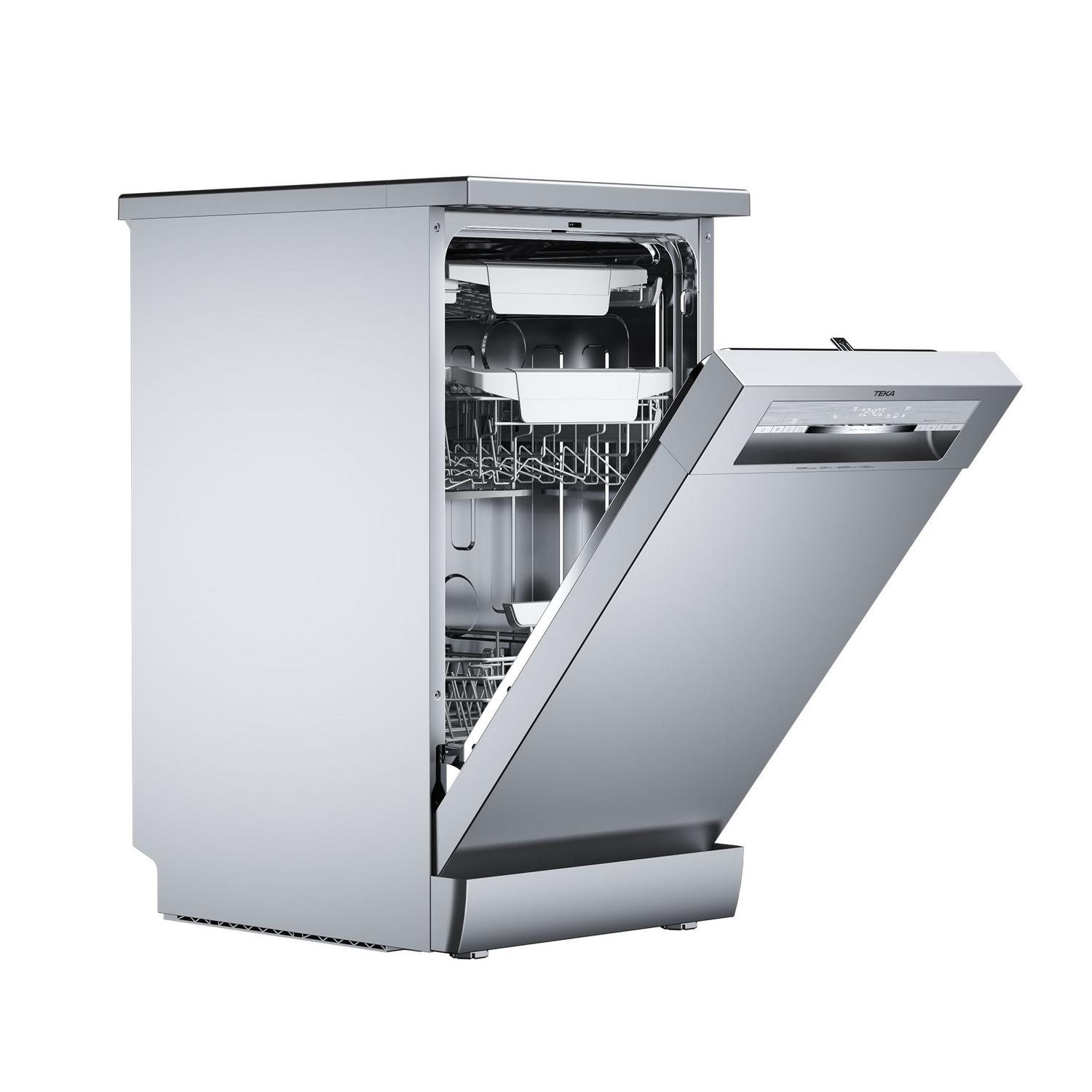 Lavavajillas - Teka DFS 74850, Independiente, 10 servicios, 8 programas, Tercera bandeja, 44.8 cm, Inox