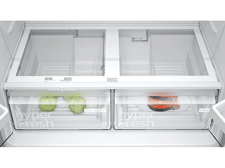 Siemens KF96NVPEA_E French Door Kühl-/Gefrierkombination (605 l, E, 1830 mm hoch, No Frost (verminderte Eisbildung), inox-antifingerprint) — Foto 2 von 5