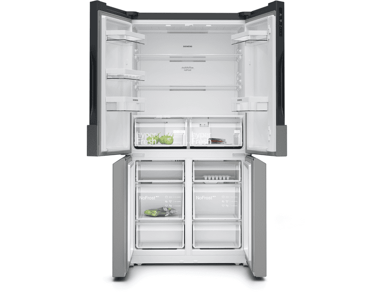 Siemens KF96NVPEA_E French Door Kühl-/Gefrierkombination (605 l, E, 1830 mm hoch, No Frost (verminderte Eisbildung), inox-antifingerprint) — Foto 3 von 5