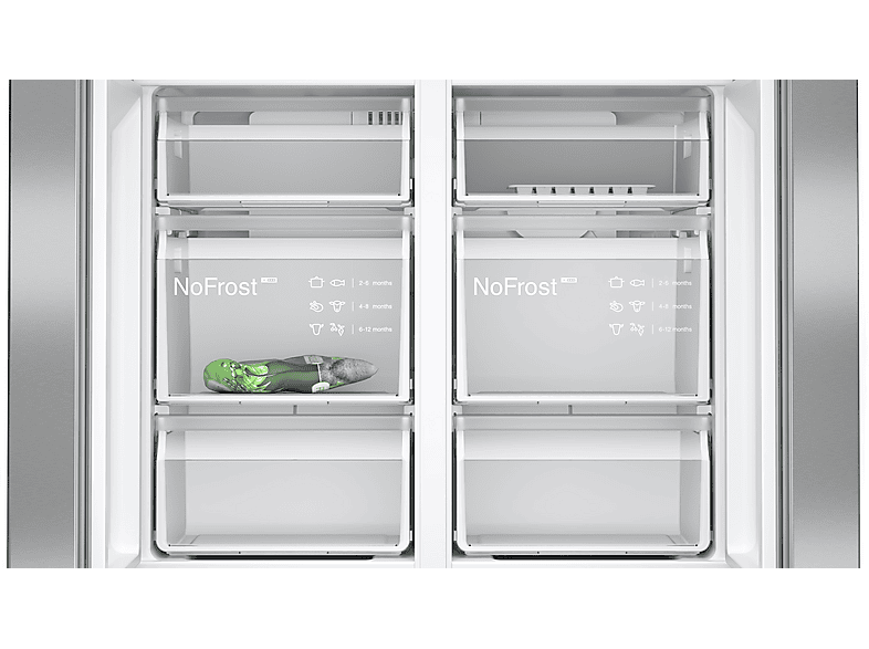 Siemens KF96NVPEA_E French Door Kühl-/Gefrierkombination (605 l, E, 1830 mm hoch, No Frost (verminderte Eisbildung), inox-antifingerprint) — Foto 4 von 5