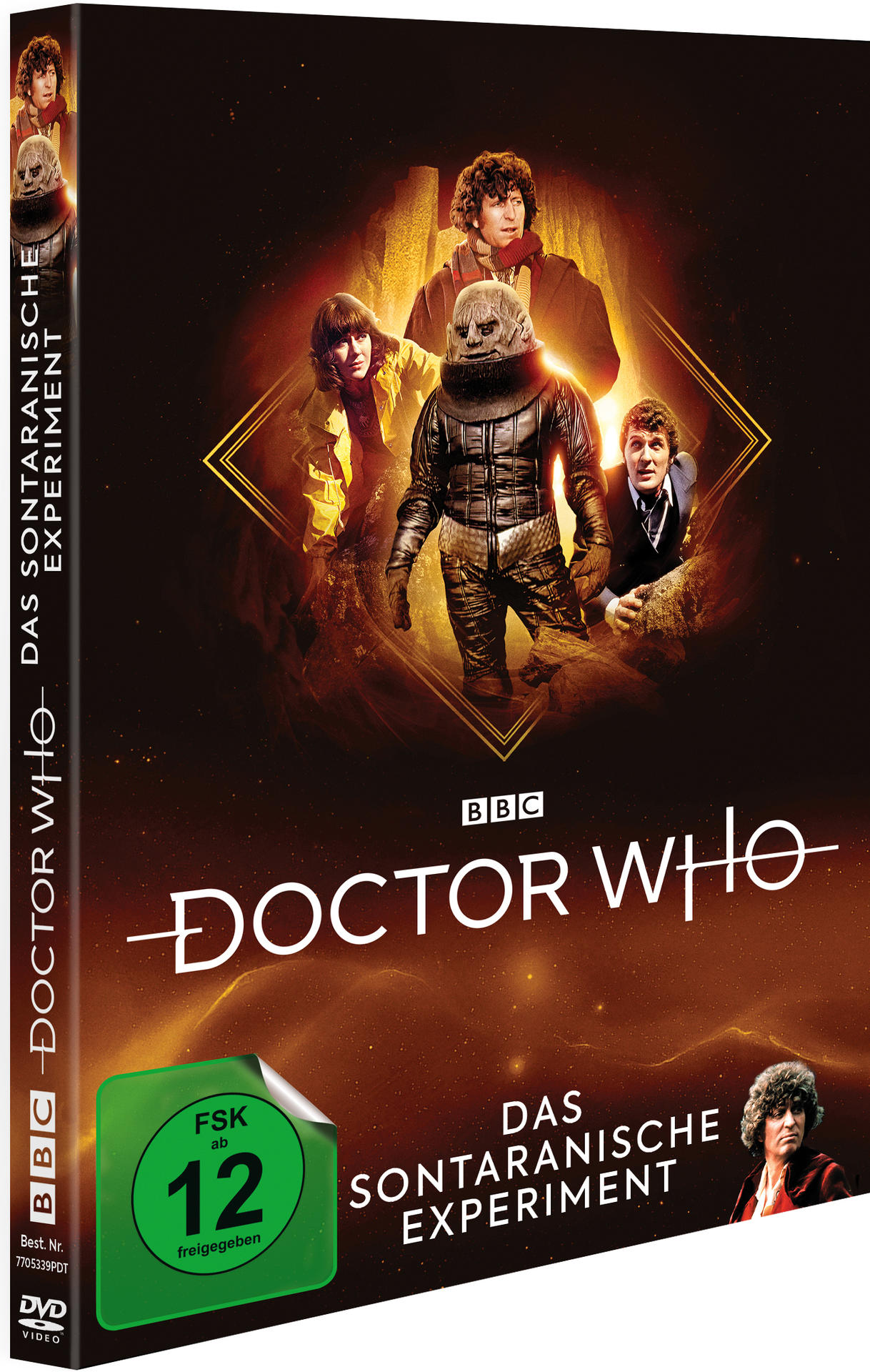 Blu-ray-Cover einer Doctor Who-Episode. Figuren in dunklem, dramatischem Design.