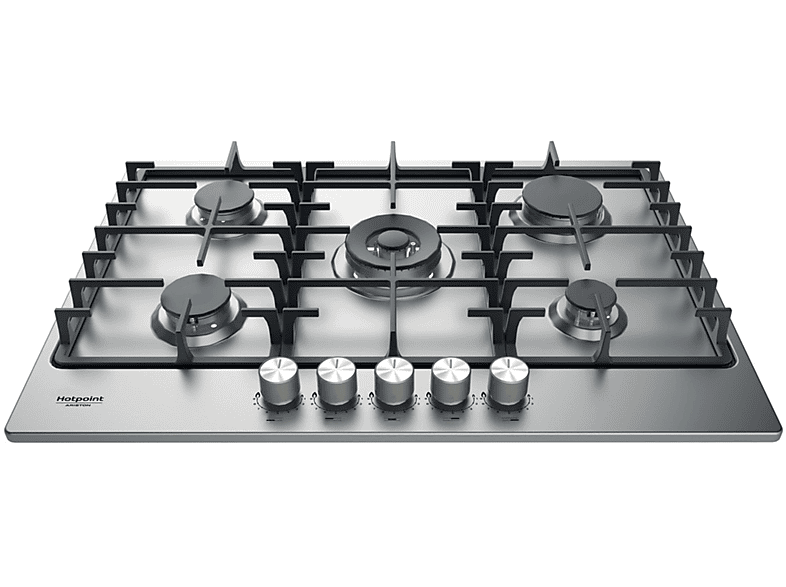HOTPOINT PPH 75G DF/IX PIANO COTTURA GAS, 5 zone di cottura, dimensioni: L 73 cm, P 51 piano in Acciaio inossidabile, Inox