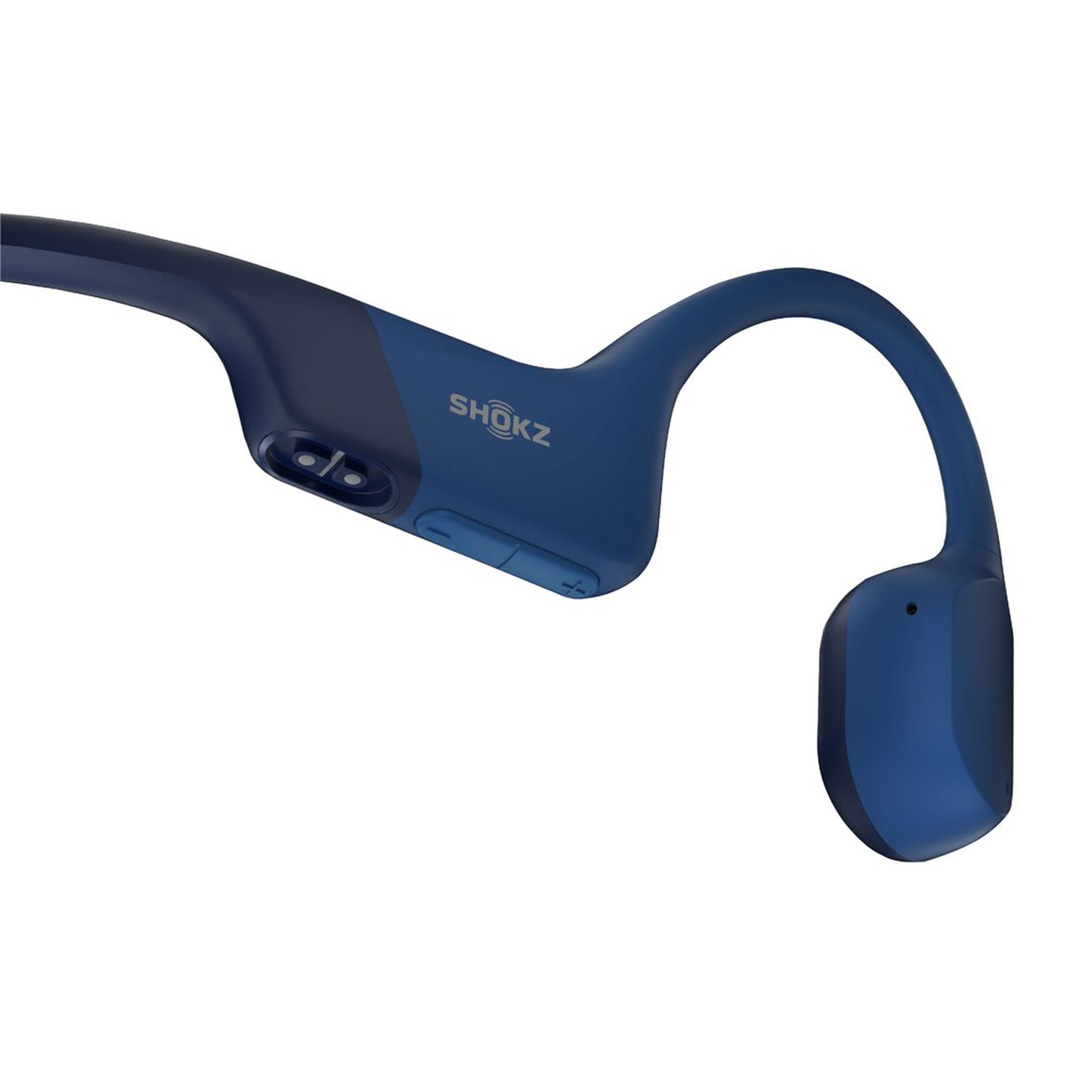 Cuffie a conduzione ossea Shokz blu e blu navy.