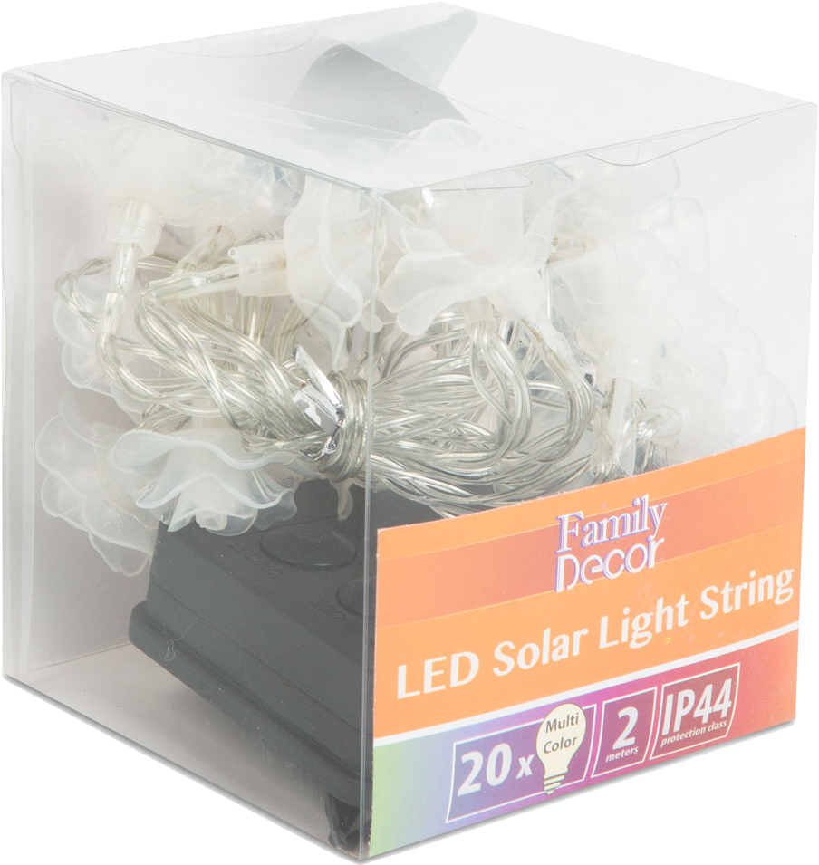 FAMILY DECOR 58218B Szolár LED fényfüzér - virágos 2,3 m 20 színes