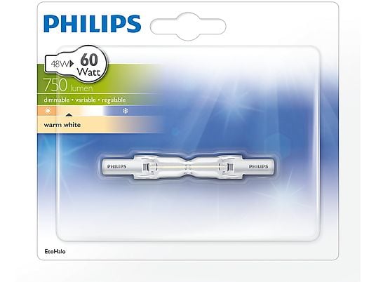 PHILIPS Halogeenlamp 48 W (60 W) R7s Dimbaar Warmwit