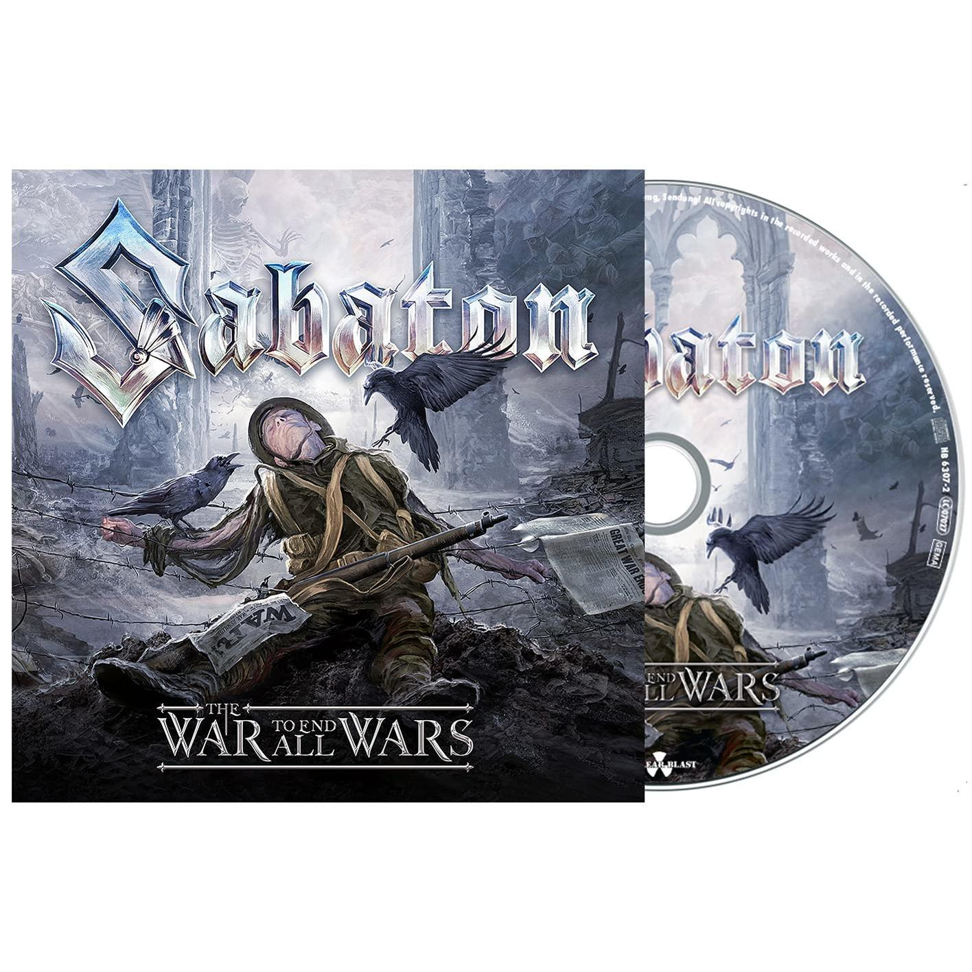 Albumcover von 'The War to End All Wars' von Sabaton, mit einem Soldaten und Raben.